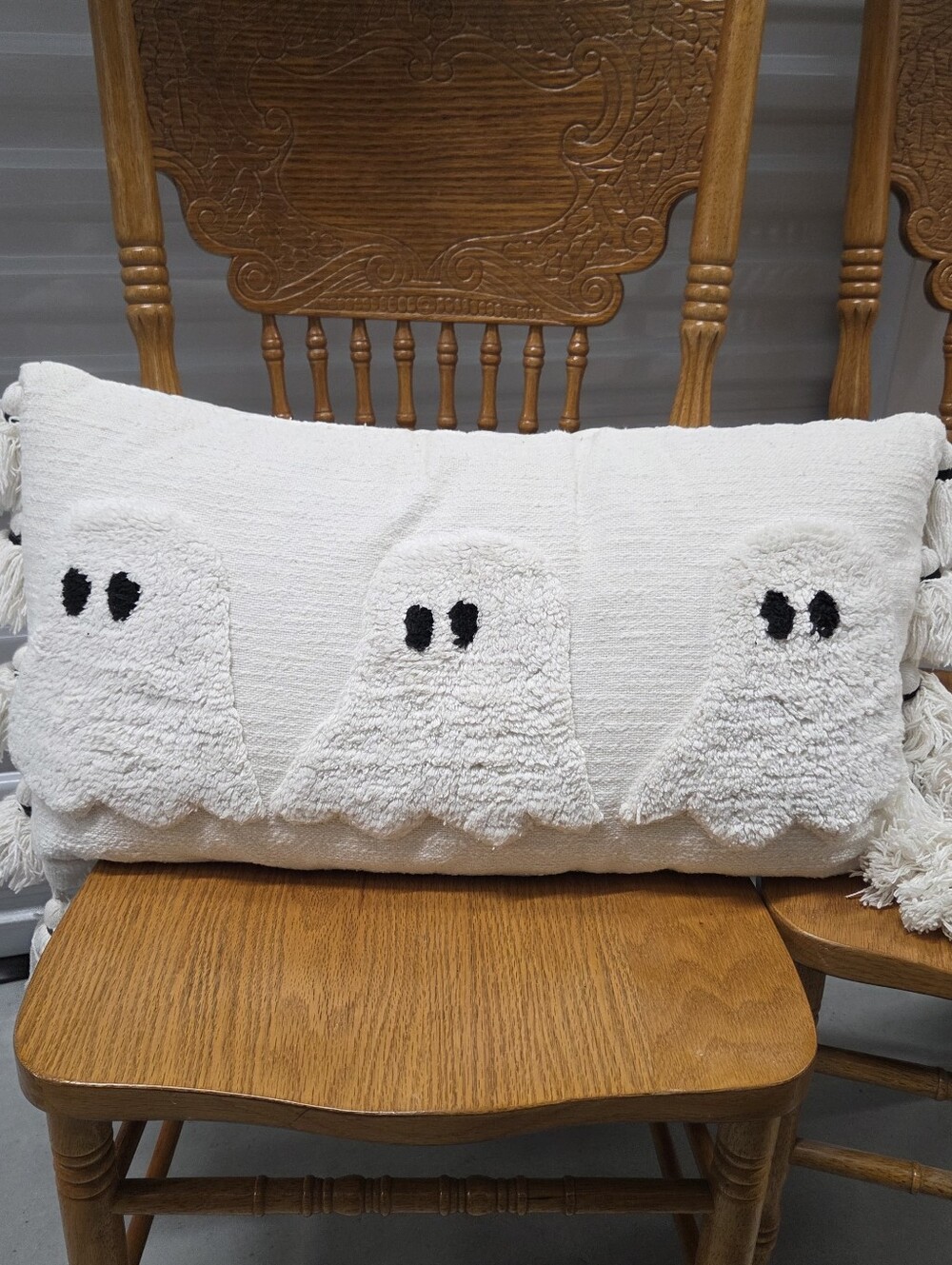 Sweet Street Halloween White Ghost Decorative Lumbar Pillow